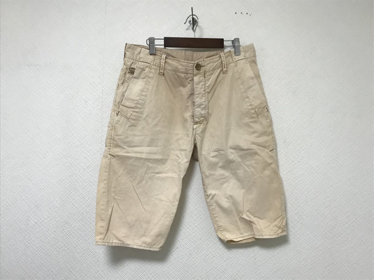 本物ジースターロウGSTAR RAWコットンチノハーフショートパンツアメカジメンズサーフビジネススーツイエローベージュ2M拍卖