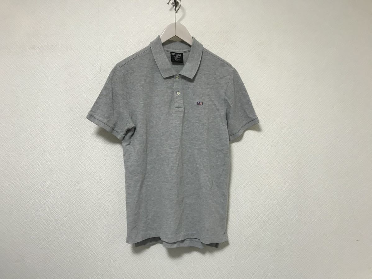 本物ポロジーンズラルフローレンPOLO JEANS RalphLaurenコットンロゴRLワッペン半袖ポロシャツメンズアメカジサーフミリタリーMグレー拍卖