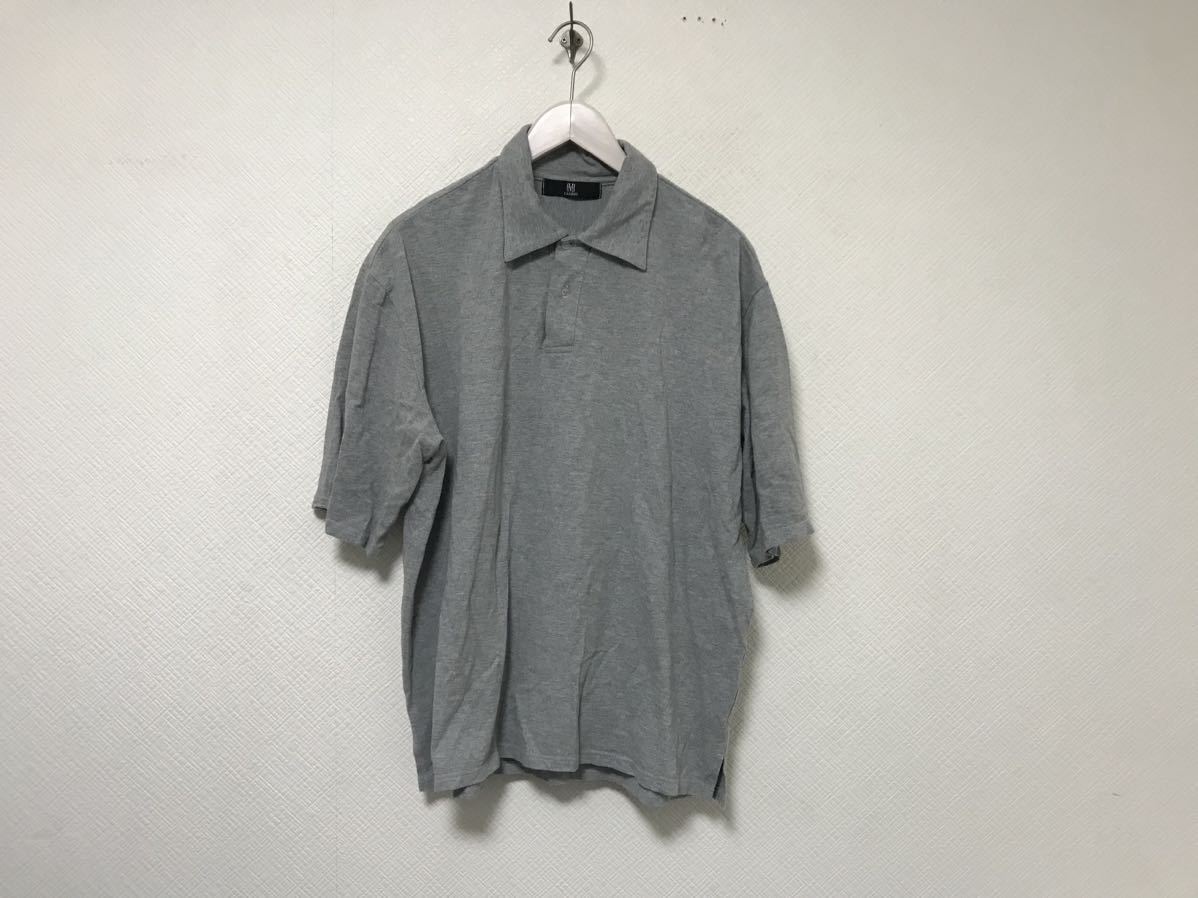 本物カンビオCAMBIOコットン半袖ポロシャツメンズアメカジサーフミリタリービジネススーツゴルフLグレー拍卖