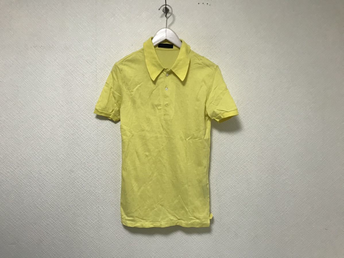 本物ジュンハシモトjinhashimotoコットン半袖ポロシャツメンズアメカジサーフミリタリービジネススーツゴルフイエロー3日本製L拍卖