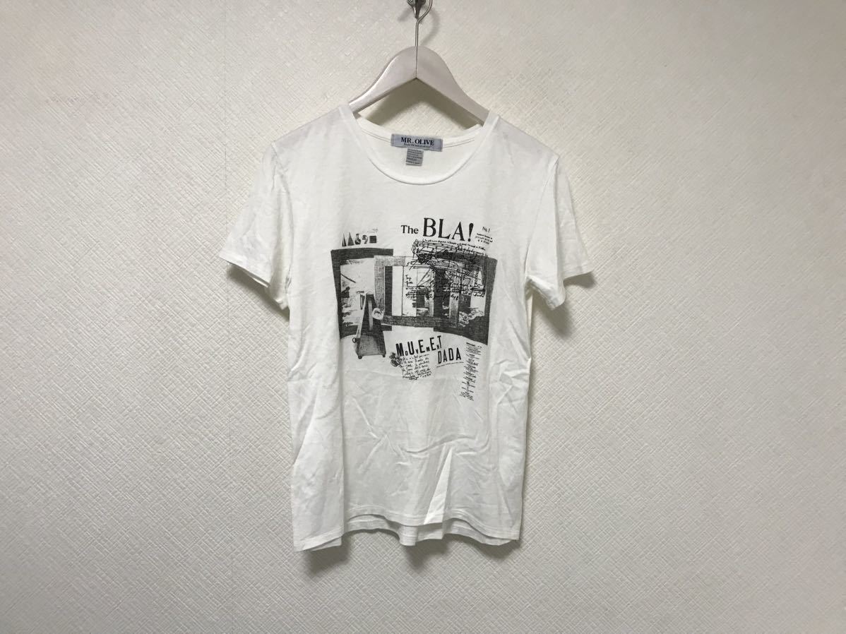 本物ミスターオリーブMR.OLIVEシップスコットンプリント半袖TシャツメンズサーフアメカジミリタリービジネススーツストリートM白日本製拍卖
