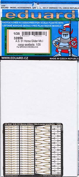 エデュアルド ED32856 1/35 A.S.51 ホルサグライダー Mk.I 貨物室シートベルト ブロンコ用拍卖