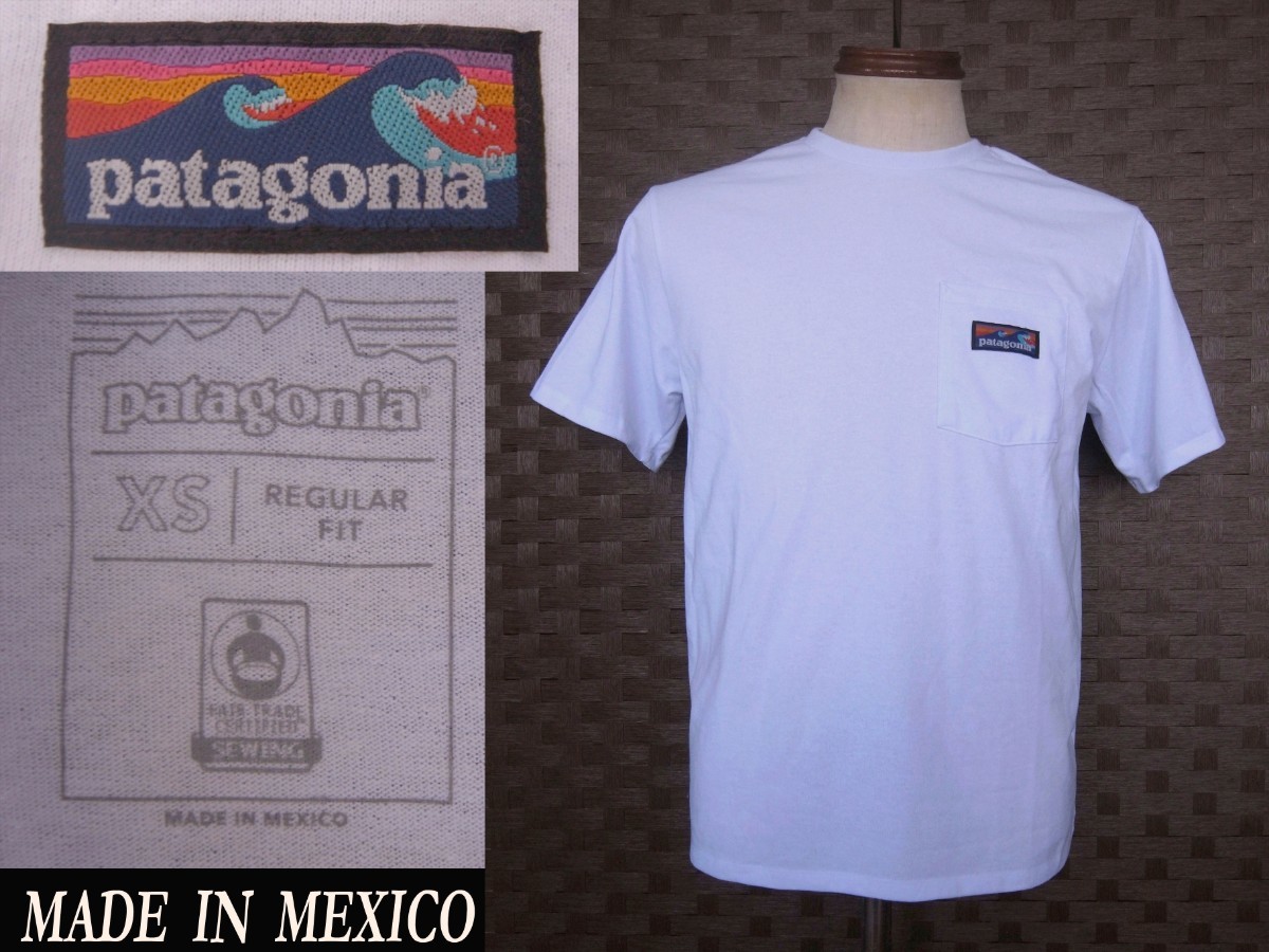 新品未使用 パタゴニア 波タグ 波ロゴ patagoniaメキシコ mexico製 ポケット Tシャツ VINTAGE パタロハ surf サンサーフ拍卖