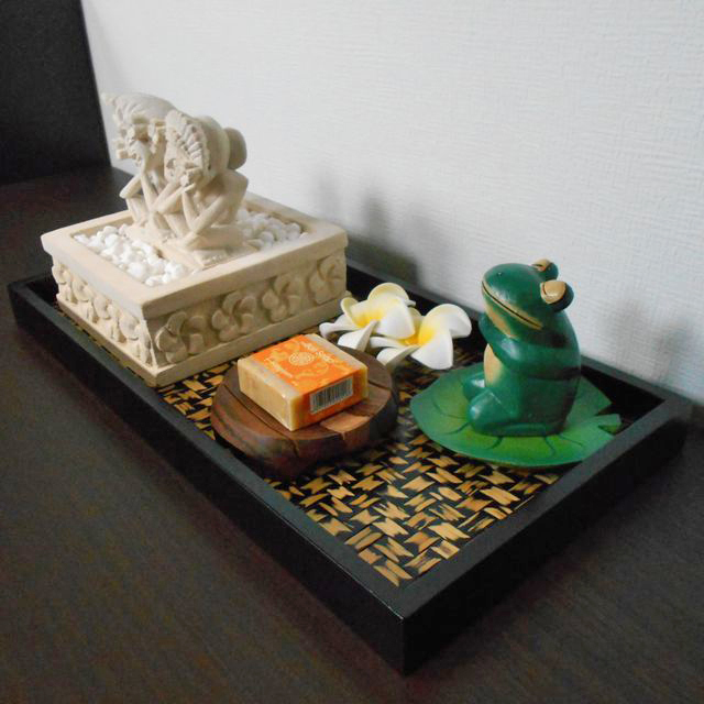 チーク & バンブー 製 トレイ W40×D20×H3cm トレー 多目的トレイ お盆 おぼん スパ バリスパ エステ リゾートホテル 和モダン 和室拍卖