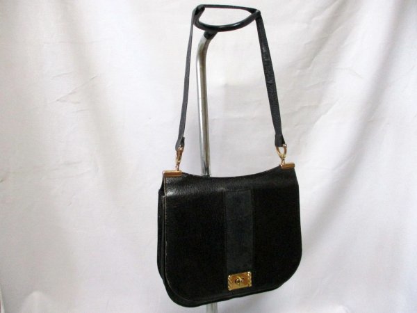 kuipo/クイーポ◇本革 セミショルダーバッグ BK ビンテージ風 収納部は3つに W25cm拍卖