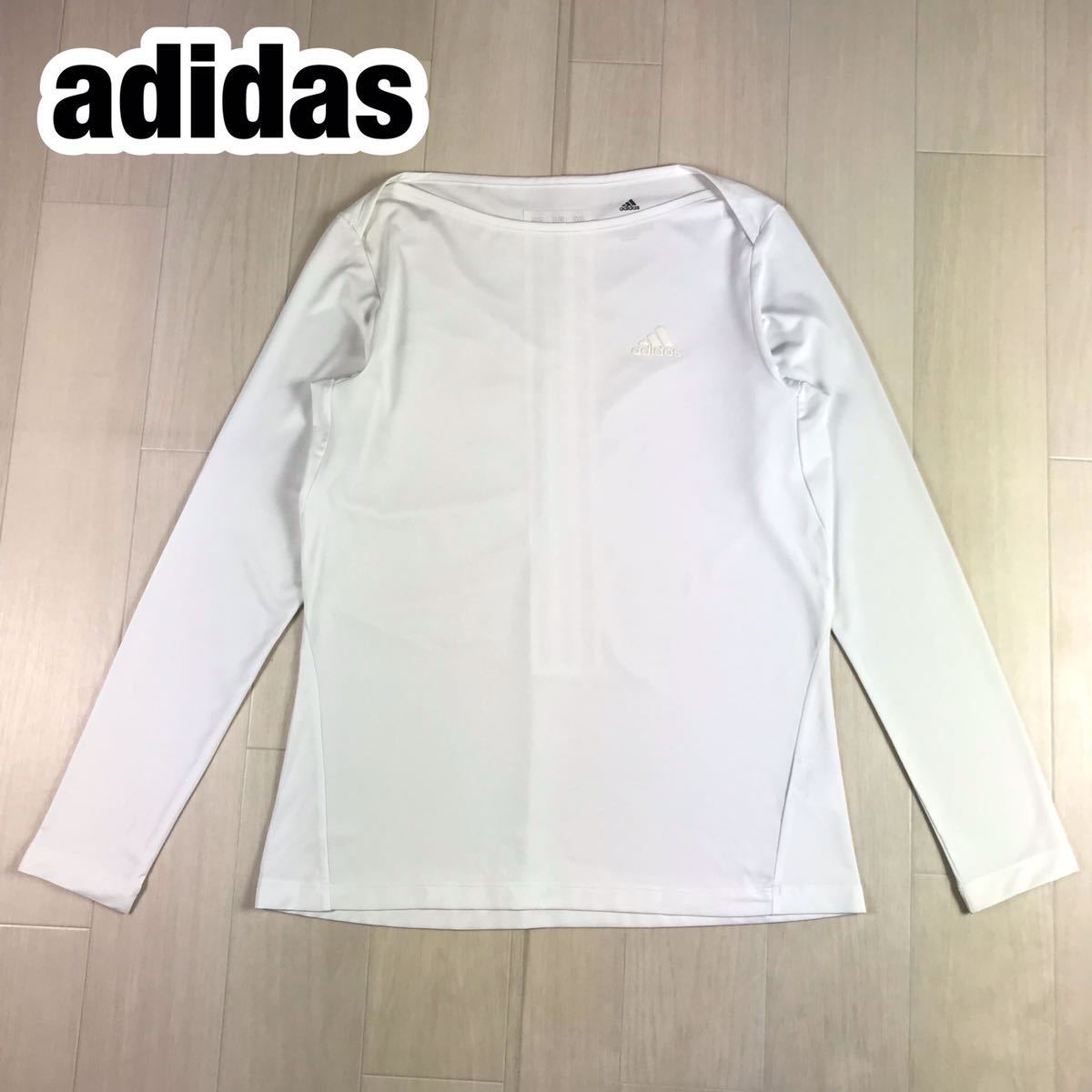 adidas アディダス 長袖 シャツ J OT ホワイト シールプリント メッシュ ロングスリーブ 速乾拍卖