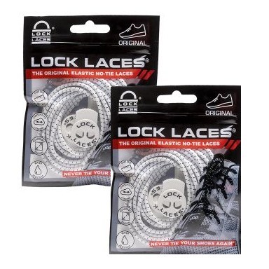LOCK LACES ロックレース【結ばない靴ひも】ホワイト 2パックセット拍卖