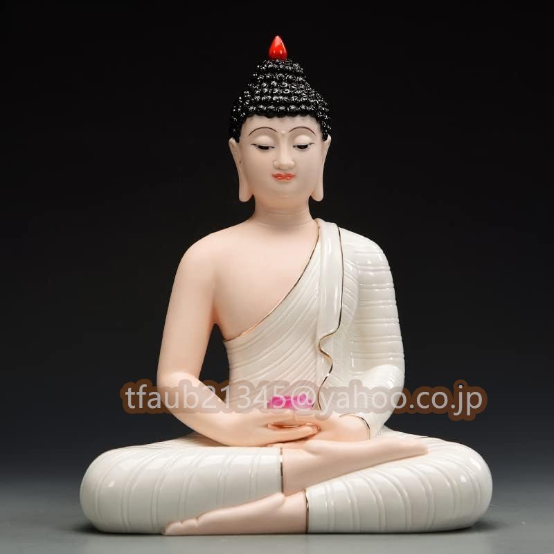【ケーリーフショップ】陶器製 釈迦 如来 像 お釈迦様 仏像 釈迦如来 仏像 置物 仏壇仏像 祈る 厄除け 高さ30cm拍卖