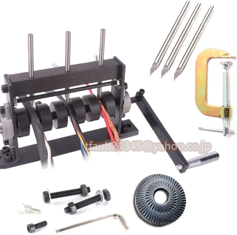 手動ワイヤーストリッパー 1-30mmワイヤー適用 3枚刃 小型軽便 スムーズに剥ける 卓上ケーブル剥線器 G型グリップ付 業務用 電線皮剥き器拍卖