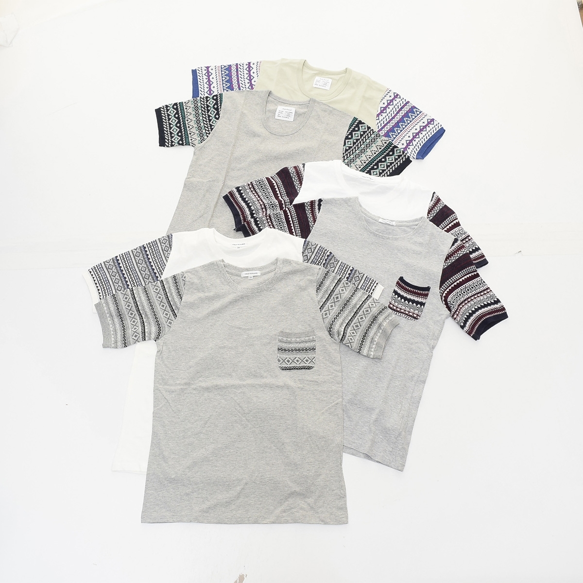 〇472081 URBAN RESEARCH アーバンリサーチ ○ニットポケットTシャツ 6枚セット ニットスリーブ サイズ38 メンズ拍卖