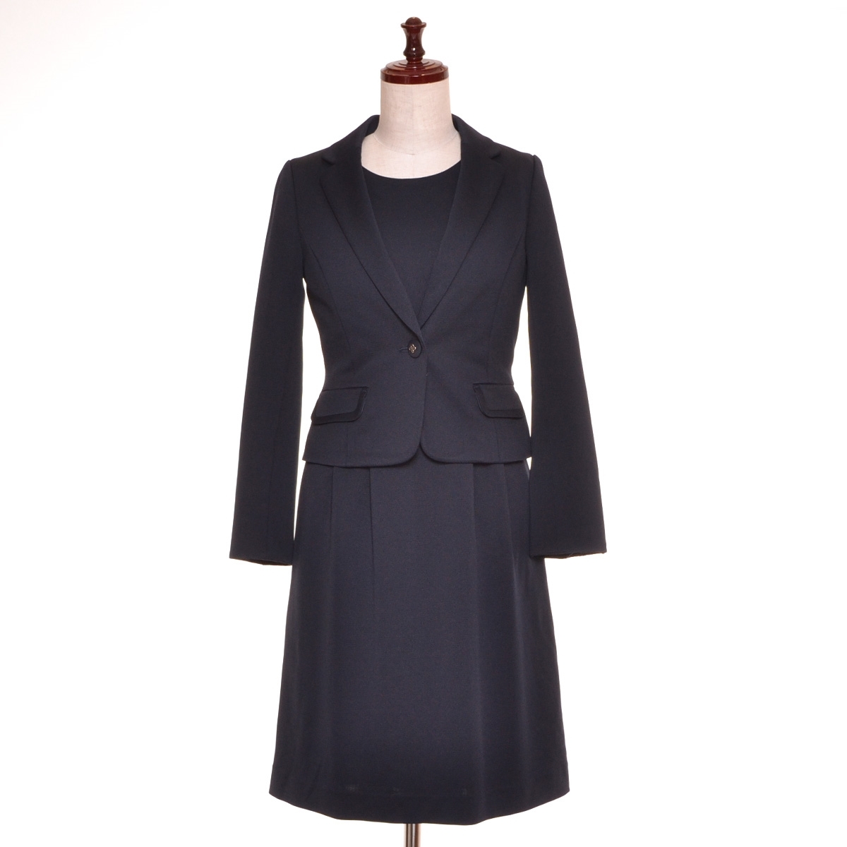 □460166 ru アールユー 丸井 マルイ □セットアップ 卒業式 テーラードジャケット・ワンピース サイズXS(150cm) レディース ネイビー拍卖