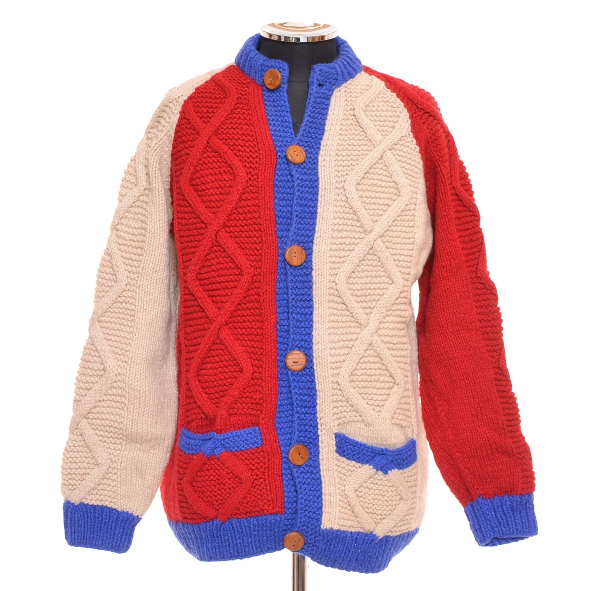 ●466047 CANADIAN SWEATER カナディアンセーター ●カウチンニットセーター 丸首 カーディガン ウール メンズ トリコ拍卖