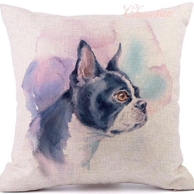 【送料無料】ボストンテリア イラスト P クッションカバー【新品】拍卖