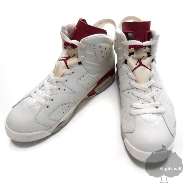 YGG★本物 NIKE AIR JORDAN6 RETRO MARRON US9.5 ジョーダン6 レトロ マルーン 27.5cm シューズ スニーカー 白赤 メンズ拍卖
