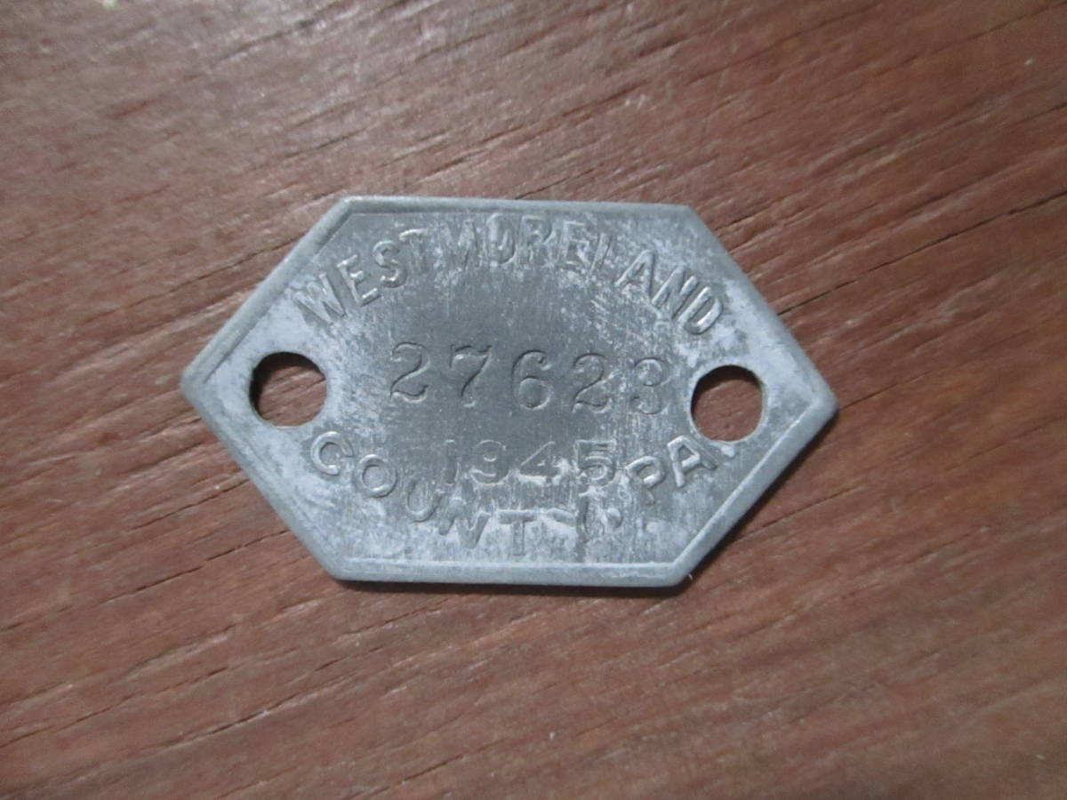 US 40s ビンテージ ドッグ ライセンス タグ 127拍卖