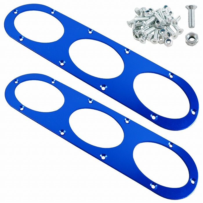 【2枚セット】汎用 リアバンパーダクト JDM アルミ製 プレート 青/ブルー エアダクト リアバンパー ディフューザー サーキット拍卖