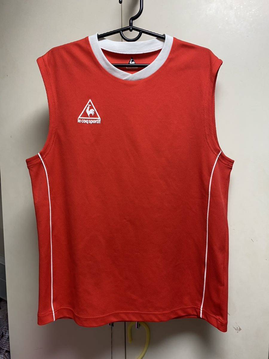 送料格安スピード発送!良品★ルコックスポルティフノースリーブシャツ★Oサイズジョギングゴルフ登山トレランマラソン拍卖