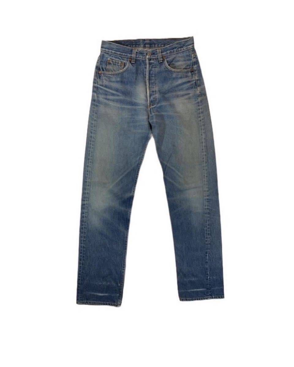 ビンテージ 80s Levi’s 501 デニム ボタンフライ MADE IN USA W30 L36 サイド割り縫い ヒゲ アタリ拍卖