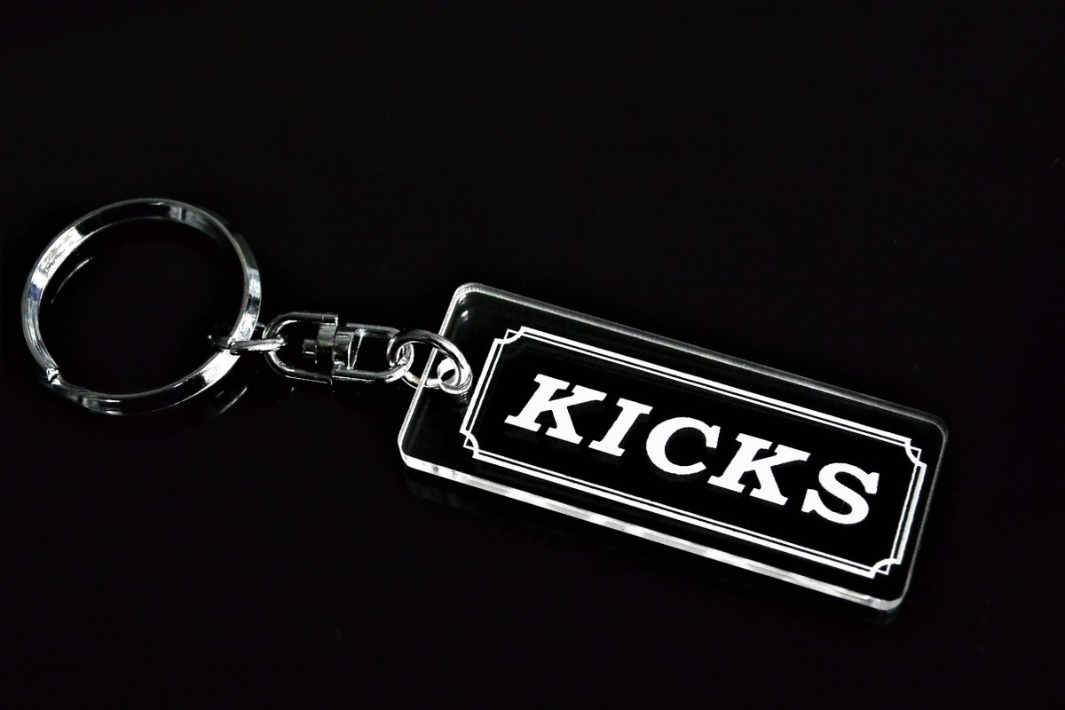 A-619 KICKS クリア アクリル製 2重リング キーホルダー キーレス キーケース 日産 キックス p15 h59a 前期 後期拍卖