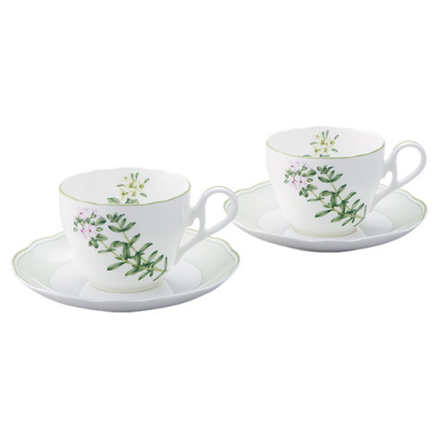 ノリタケ! ☆イングリッシュハーブス・ペアコーヒー碗皿☆ 新品 紅茶 ミルク ラテ エスプレッソ カプチーノ 茶器 ギフト拍卖