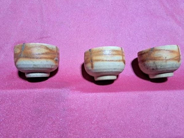 USED おちょこ3コセット ベージュ系拍卖