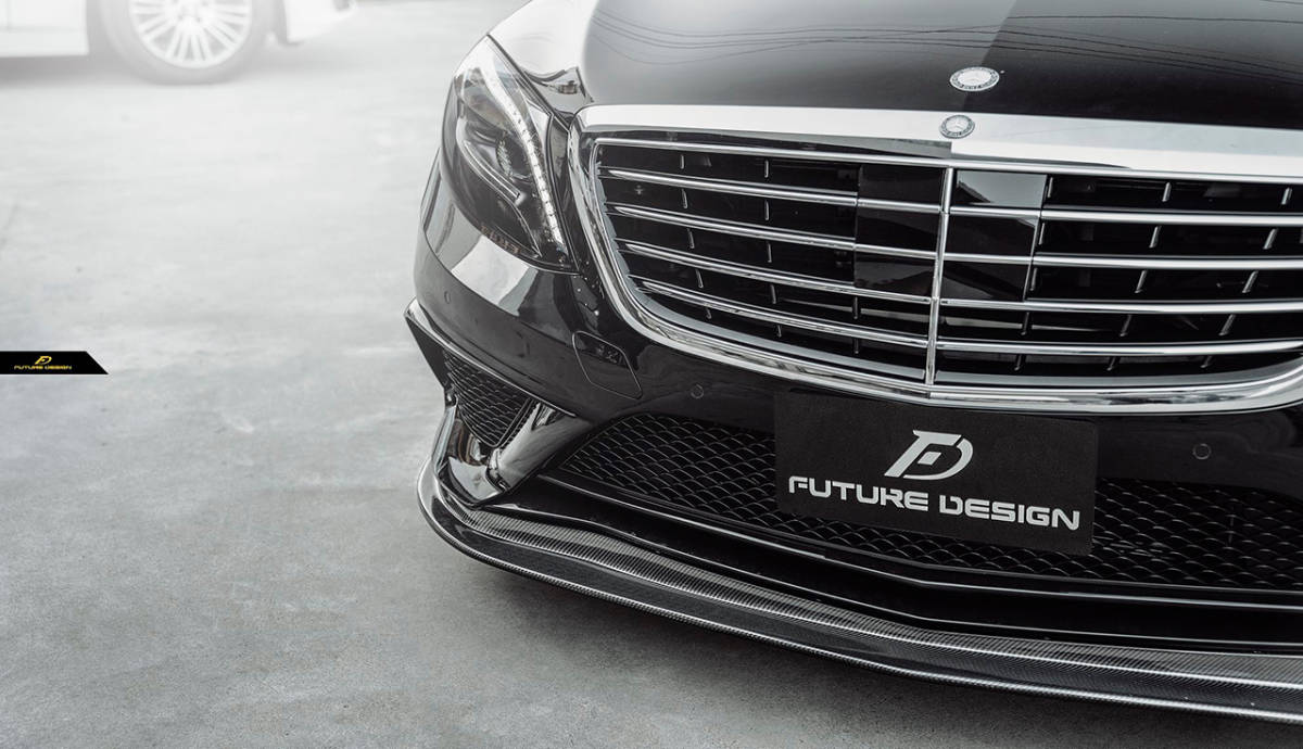 BENZ メルセデス・ベンツ S-Class W222 S63 S65 フロントバンパー用リップスポイラー 本物DryCarbon ドライカーボン エアロ カスタム拍卖
