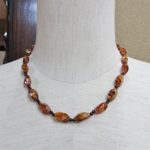 R 天然石?ガラス?ファッションネックレス 約41cm 約21.18g 現状品 売り切り拍卖