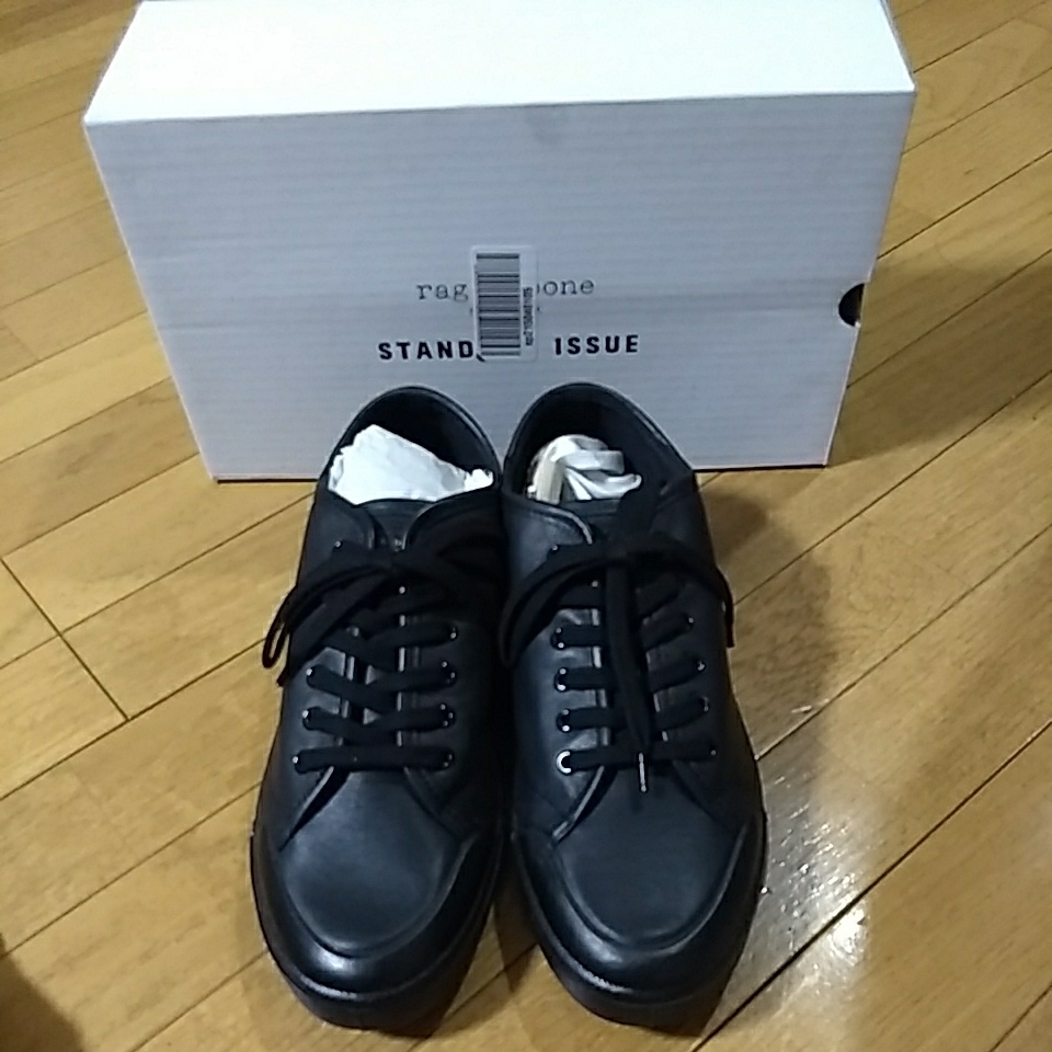 ラグ&ボーン rag&bone 新品 レザースニーカー 定価36,720円 黒 US9.5 27.5cm拍卖