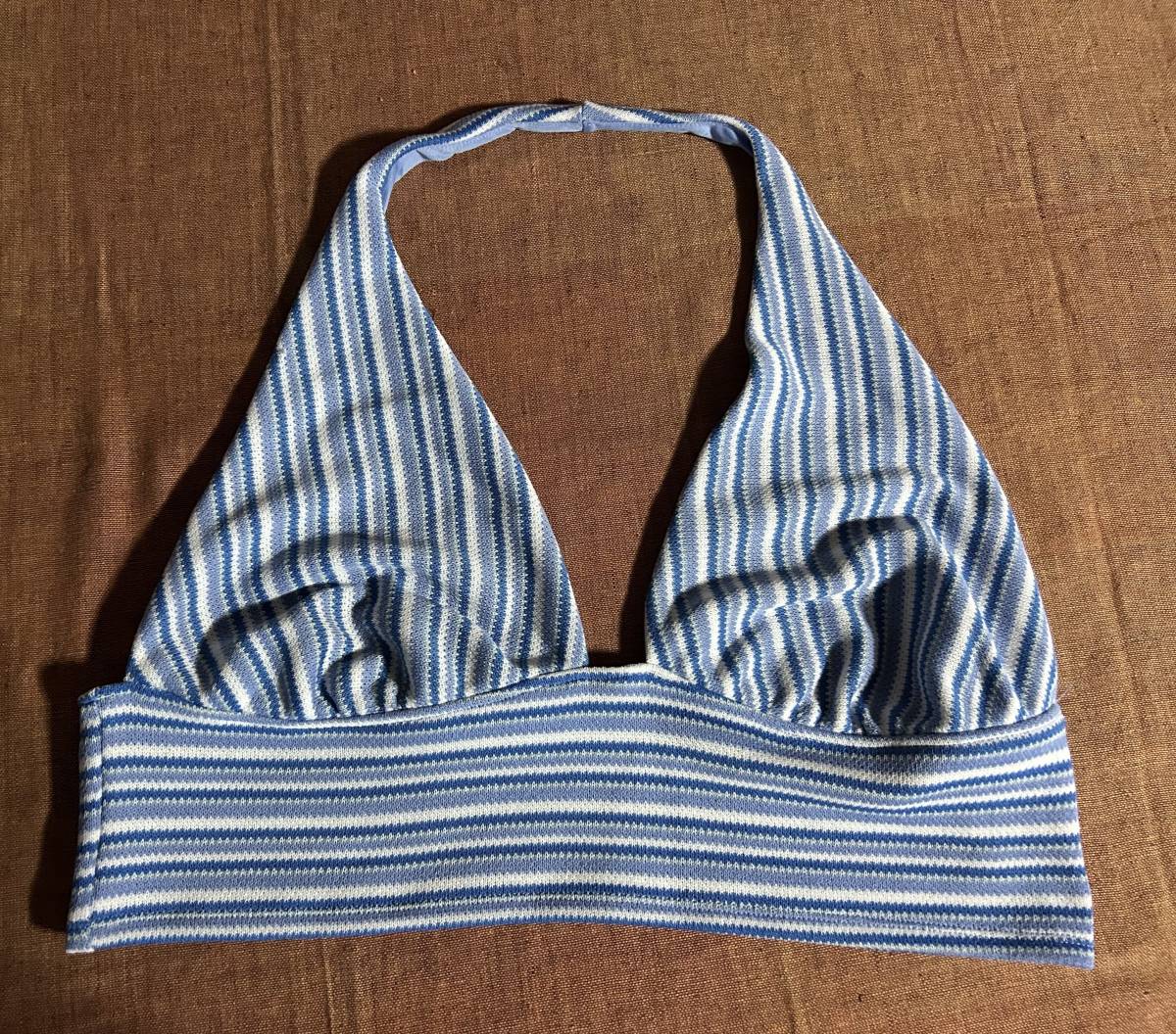 【同梱不可!】H&M ブラ XL ★ブルー ※難あり ★ボーダー ストライプ拍卖