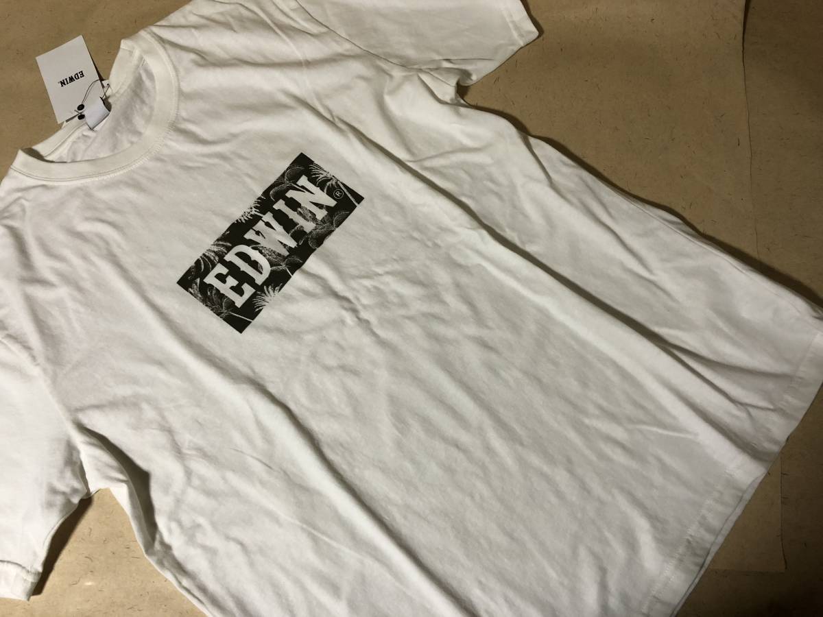 【同梱不可!】【EDWIN★エドウイン】Tシャツ LL 白 胸ロゴ拍卖