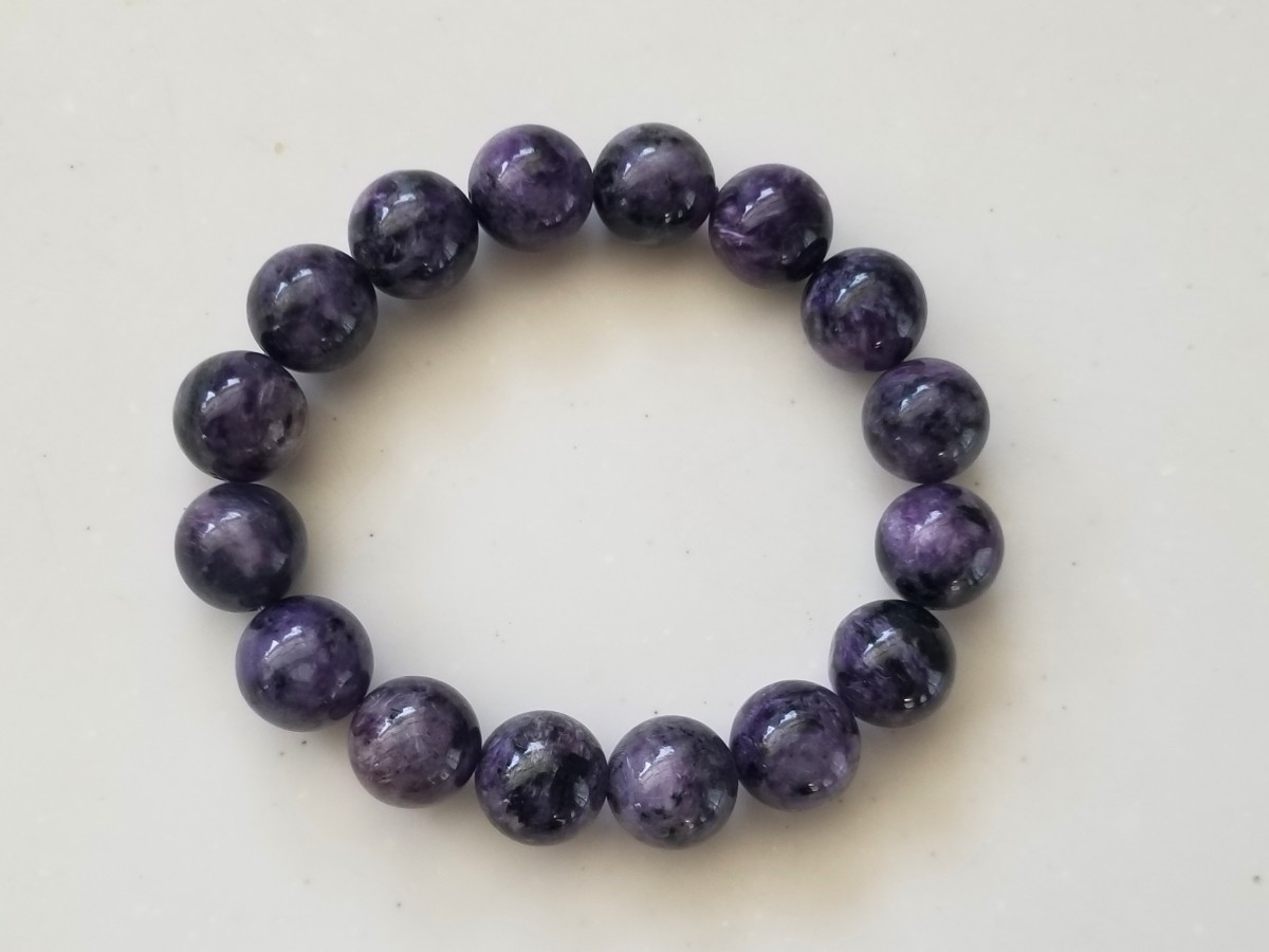 チャロアイト 12ミリ玉ブレスレット 数珠拍卖
