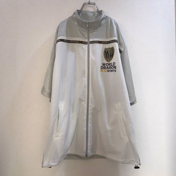 WORLD DRAGON/ワールド ドラゴン 半袖ジップアップジャージ シルバー LLサイズ メンズ ヤンキー拍卖