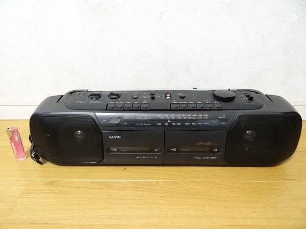美品 90年代 ビンテージ SANYO U4-W26 サンヨー ダブルカセット ダブルラジカセ レトロ 当時物拍卖