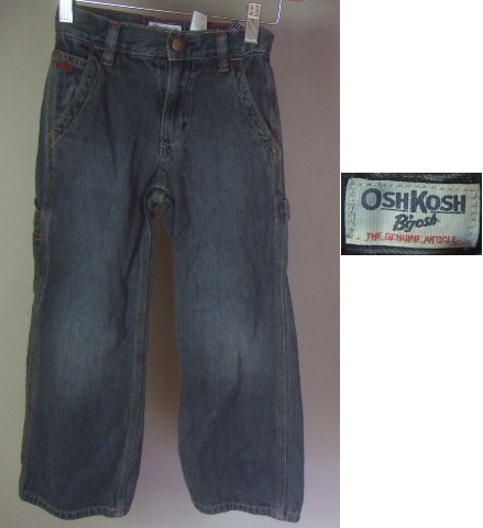 KIDS用●OSHKOSHオシュコシュ デニムペインターパンツ/古着アメカジワークブラックグレー拍卖