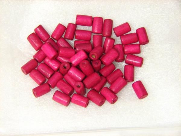 ウッドビーズ 5x7.5mm チューブ・桃色100個 64-PC(B)拍卖