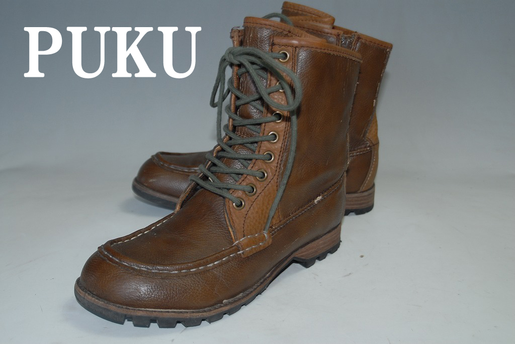◆DSC3032◆驚愕の1000円~完全売り切り◆PUKU/ロングブーツ/24㎝~24.5㎝/茶/良品◆口コミ高評価!圧巻の存在感!ストリートで注目の1足拍卖