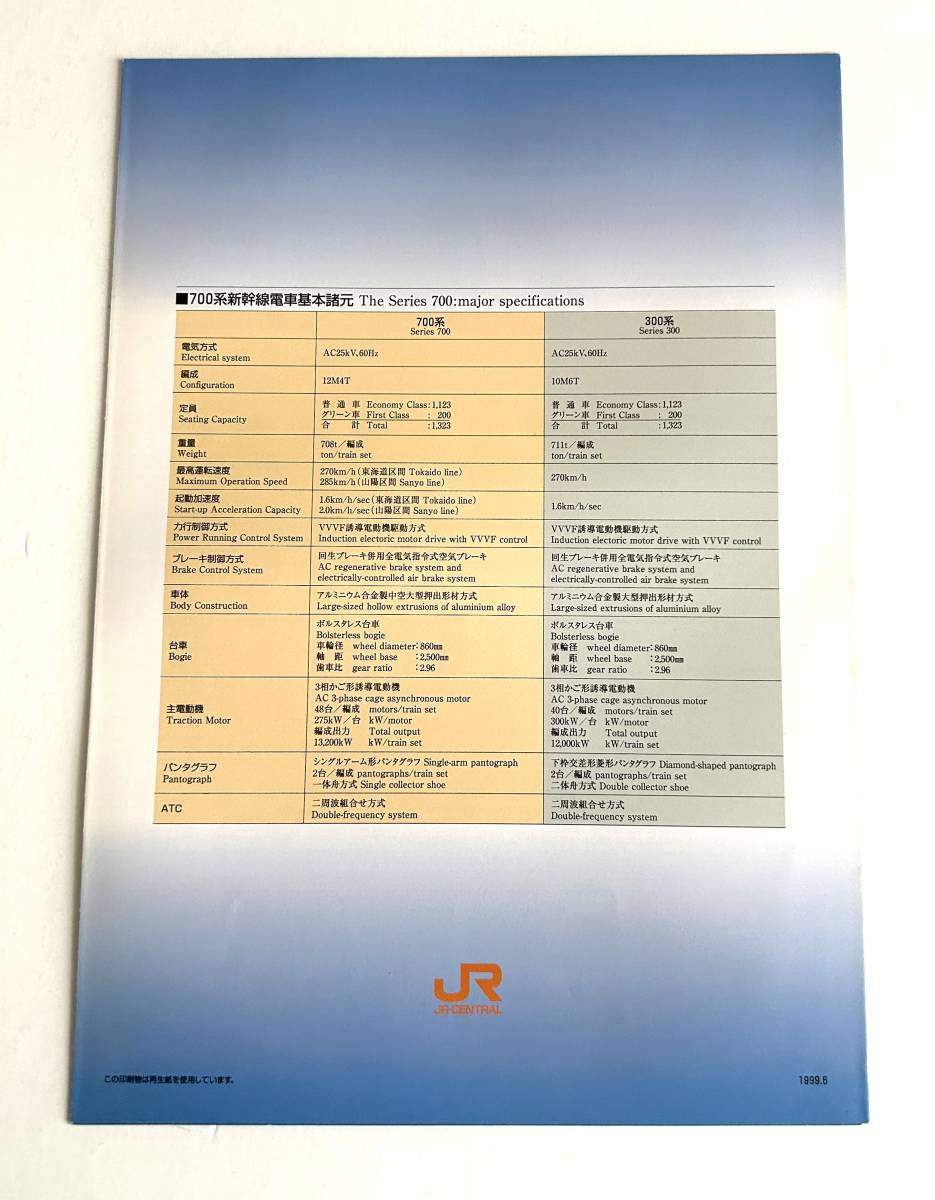 東海道・山陽新幹線700系公式パンフレット・JR東海単独バージョン拍卖