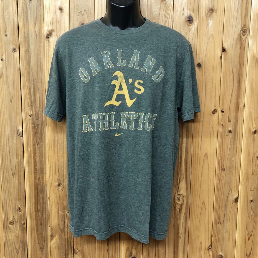 NIKE /STANDARD FIT /ナイキ メンズL 半袖Tシャツ トップス ロゴT プリントTシャツ OAKLAND ATHLETICS オークランド アメカジ USA古着拍卖