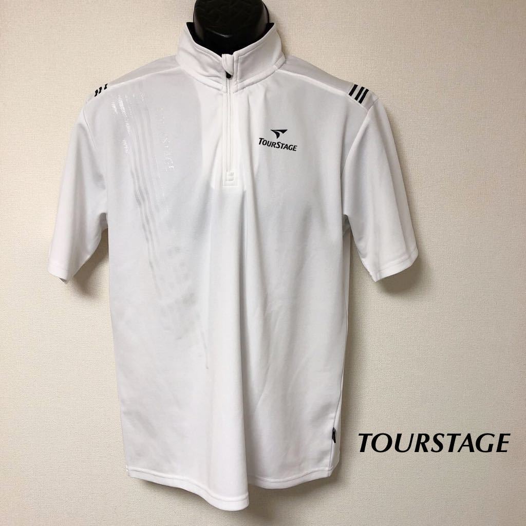 TOURSTAGE /ツアーステージ /メンズLL 半袖シャツ ポロシャツ トップス ロゴプリント 速乾 スポーツウェア ゴルフウェア拍卖
