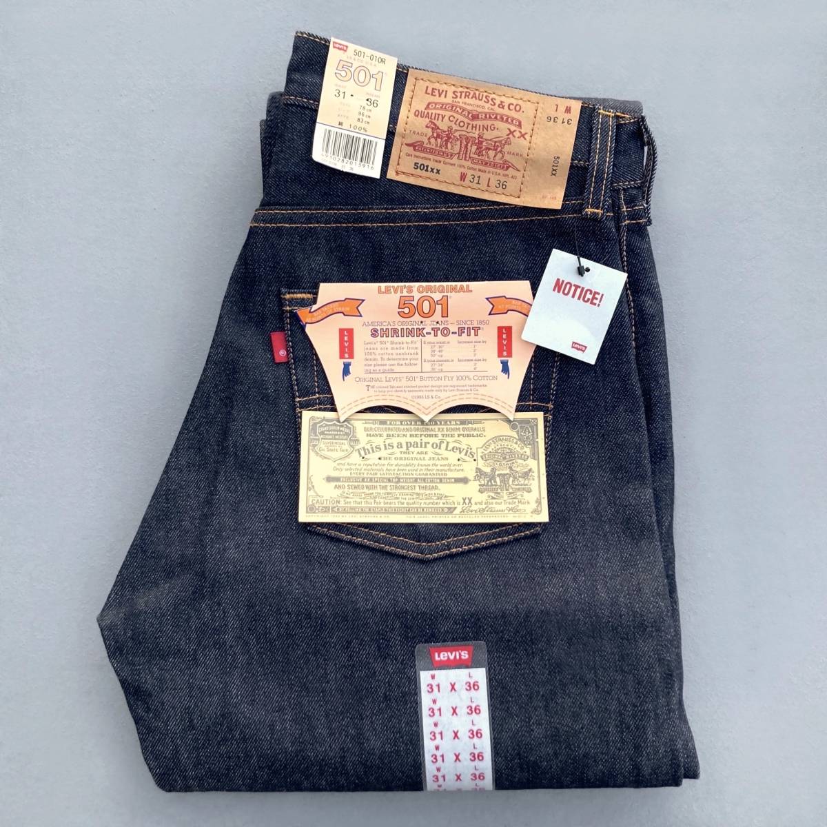 00s 米国製 デッドストック LEVI’S 501XX 501-01OR レギュラー W31 L36 リジッド ビンテージ 未使用 アメリカUSA製 デニムパンツ ジーンズ拍卖