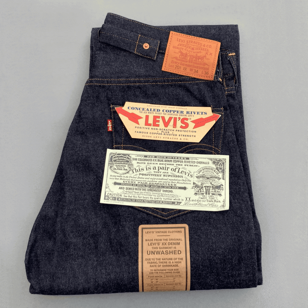 バレンシア工場製 1937年モデル LEVI’S 201XX 201-0003 W34 L36 未使用 デッドストック リジッド 米国製 30s 37s 復刻 アメリカUSA製 555拍卖
