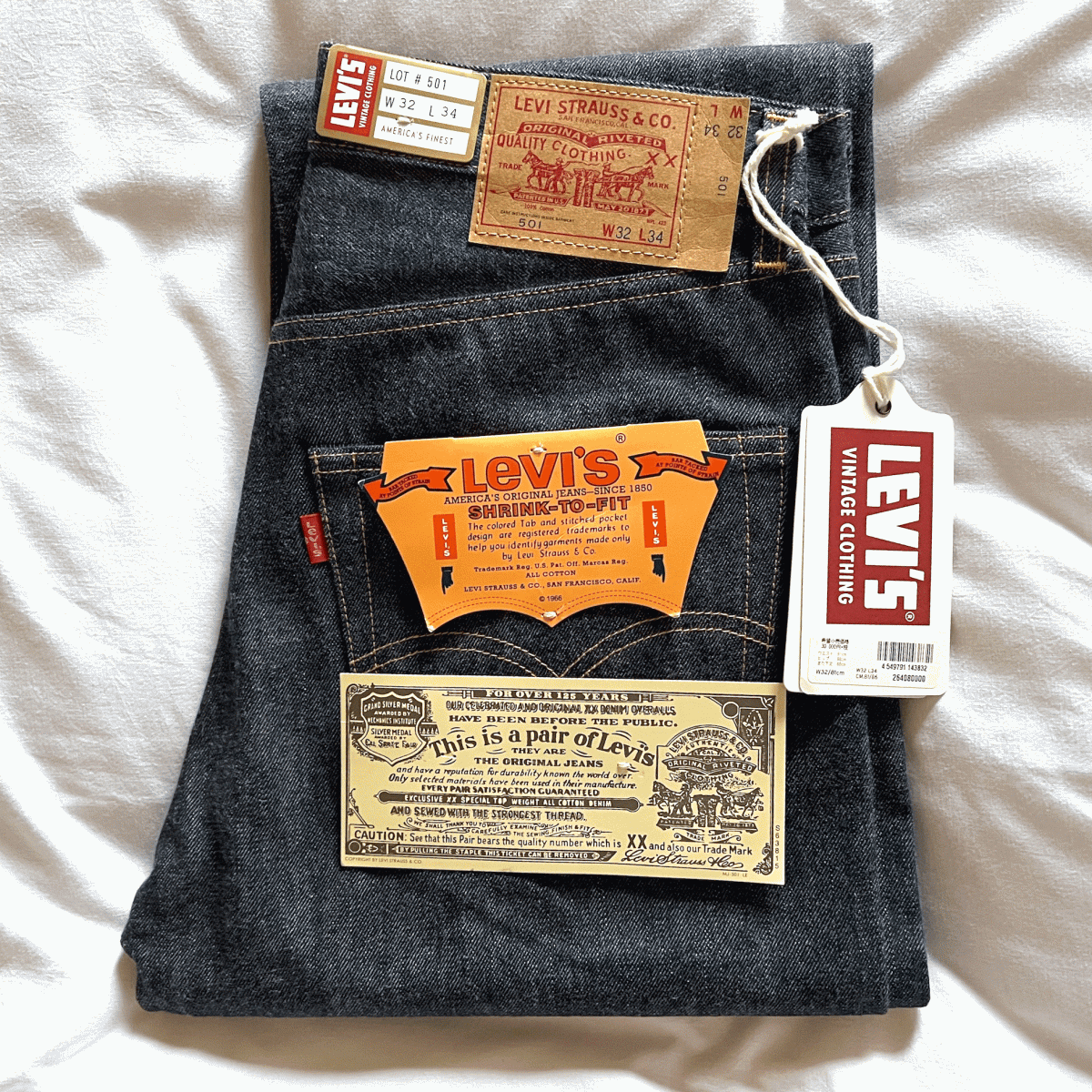 米国製 66前期 1976年モデル 最終ホワイトオーク LEVI'S 501 26408-0000 W32 L34 未使用 リジッド アメリカUSA製 70s ジーンズ 264080000拍卖