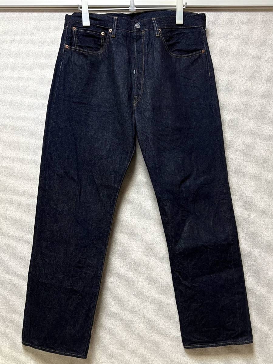 ワンウォッシュ 日本製 LEVI’S 501XX 50155-0055 W38(W37) L34 リジッド 濃紺 美品 中古 ジーンズ デニムパンツ Made In Japan 55501拍卖