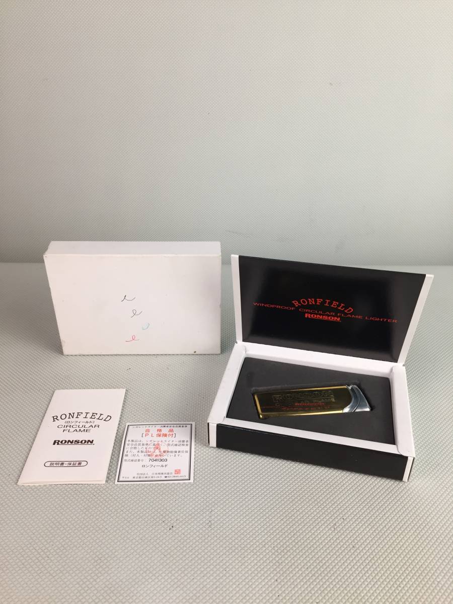 A7799◇RONSON CIRCULAR FLAME LIGHTER ロンソン ライター ゴールド ケース付き 未確認 中古品拍卖