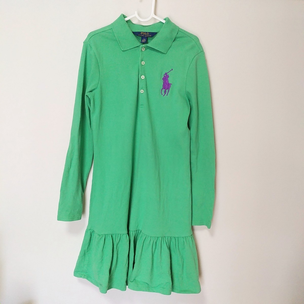 【美品】POLO RALPH LAUREN(ポロ ラルフローレン)ビッグ ポニー ポロ ワンピース 140 M(8~10)拍卖