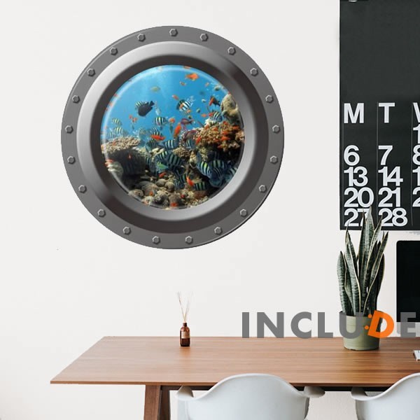 ウォールステッカー 潜水艦の窓 海水魚 アクアリウム 観賞魚 熱帯魚 海底 海底アドベンチャー アクティビティ拍卖