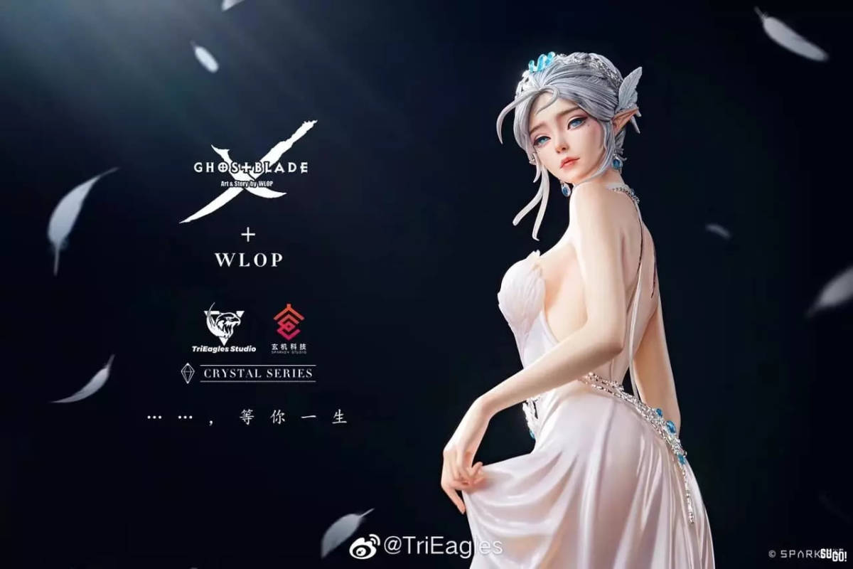 TriEagles x WLOP Studio Licensed Ghostblade Glance 白いドレスバージョン(傷のある背中)1/4 Scale Statue拍卖