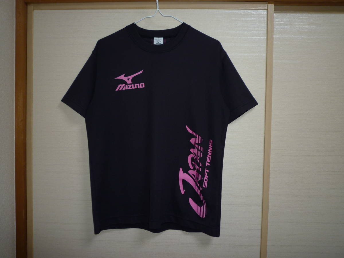 ミズノ ソフトテニス 日本代表 半袖シャツ 黒 Mサイズ拍卖
