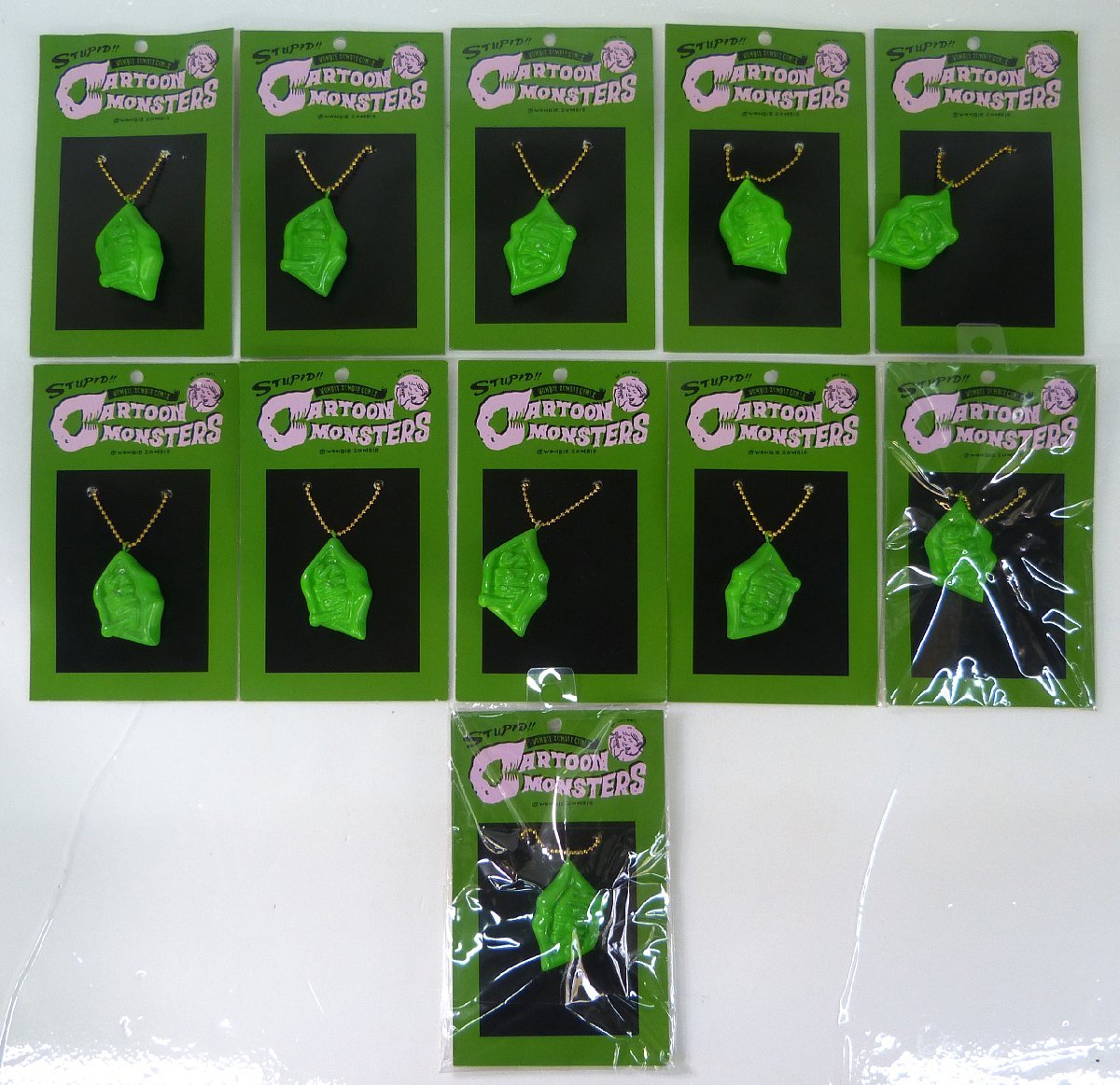 ☆保管品!キーチェーン キーホルダー LOW BROW COLLECTION Big mouth【SHIT MOUTH】グリーン 11個セット☆拍卖