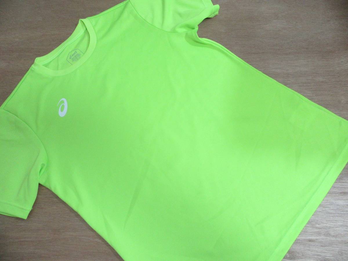 f8504n アシックス asics 速乾 半袖シャツ M 蛍光ライム系 バレーボール拍卖